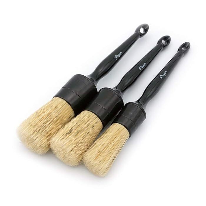 PROPER DETAILING CO. Car Detailing Brush Set, 3 Pack Natural Boars Hair ... PROPER DETAILING CO. Car Detailing Brush Set, 3 Pack Natural Boars Hair ...