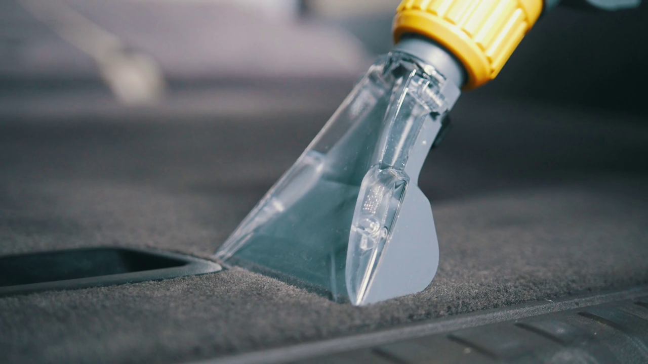 Cleaning of Interior of the Car with Vacuum Cleaner Stock Photo - Image ...